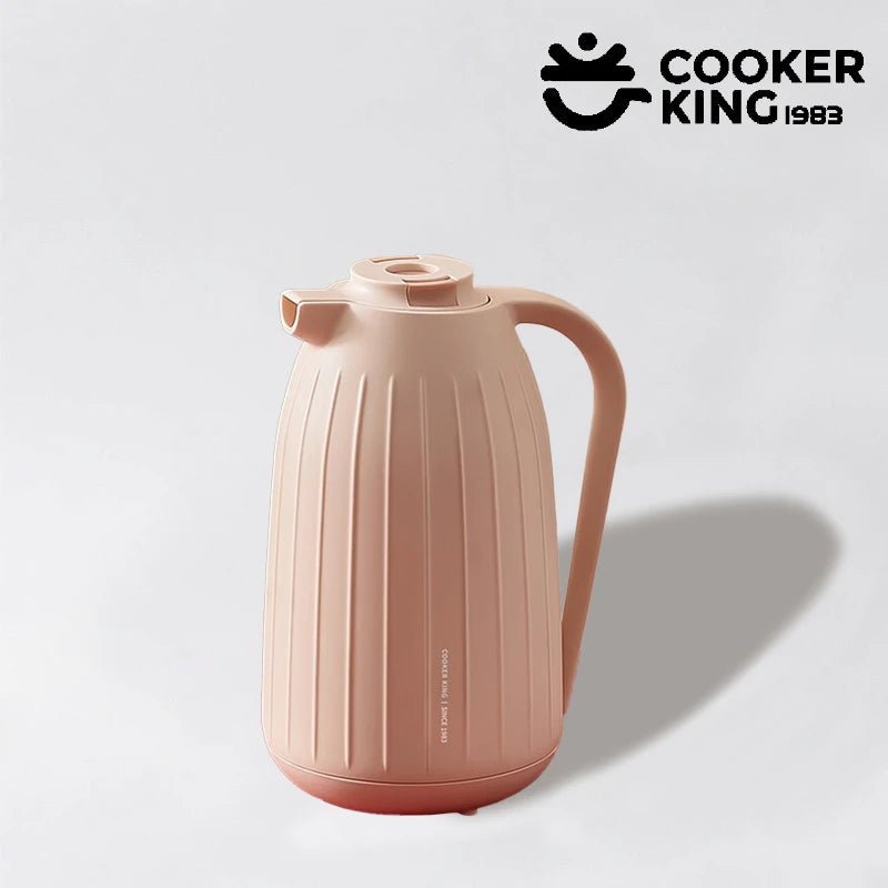 COOKER KING 1.5L Insulated Teapot Red Gallbladder Glass Water Kettle Keep Hot＆Cold Insulation Pot Large Capacity Brew Tea Kettle