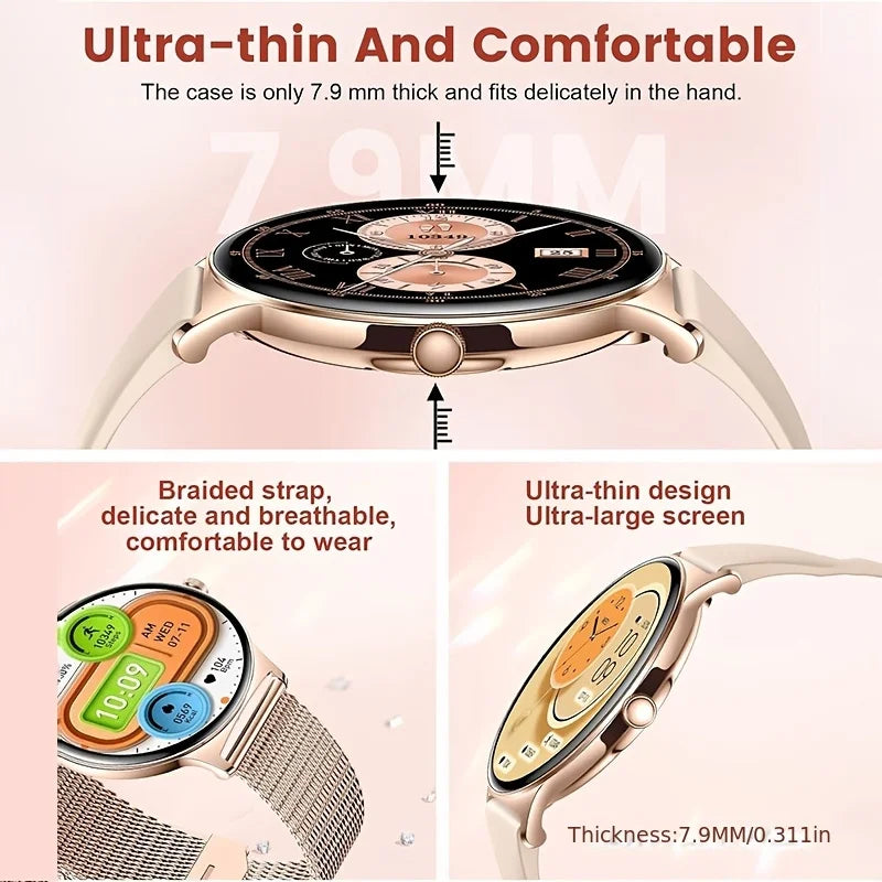 2026 New Ultra Thin1.43 inch HD 360*360 TFT Women Smart Watch Fitness Tracker Sports Bracelet Bluetooth Call Fashion Smart watch