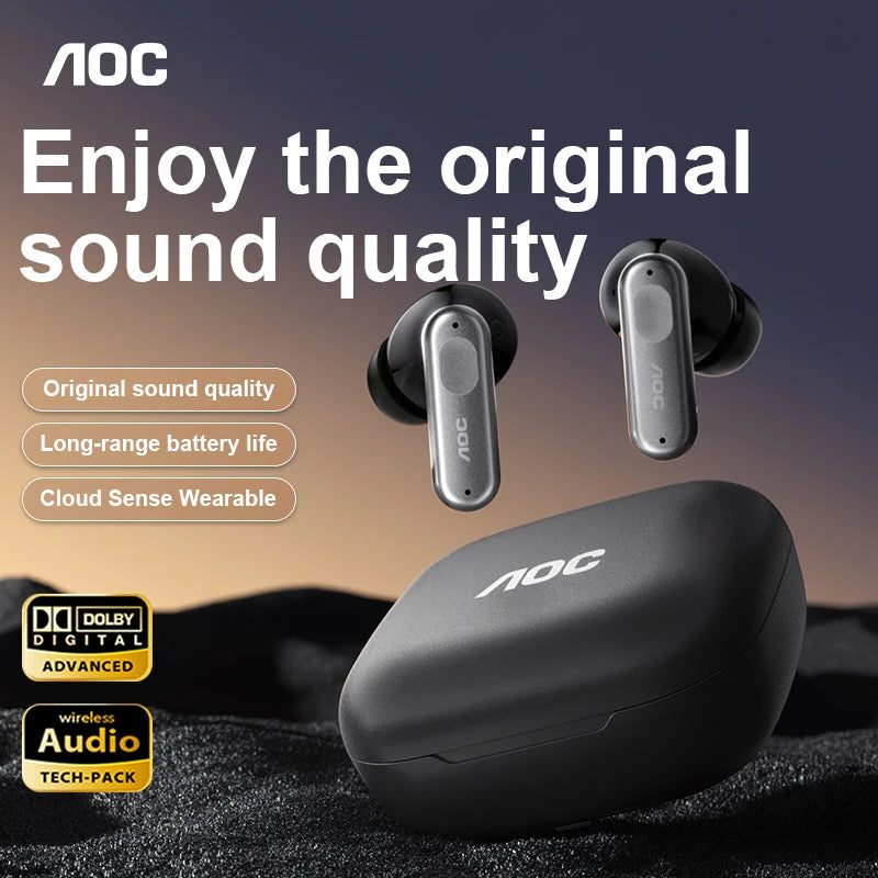 Wireless Bluetooth 6.0 Earbuds with ANC Noise Cancellation, Voice Assistant, Type-C Charging, 13mm Drivers, Music & Game Mode,