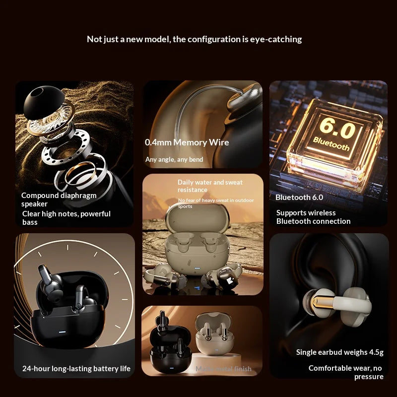 Monster D09 Wireless Bluetooth Earbuds - Earhook Design for Sports, Gaming, and Music - New Model