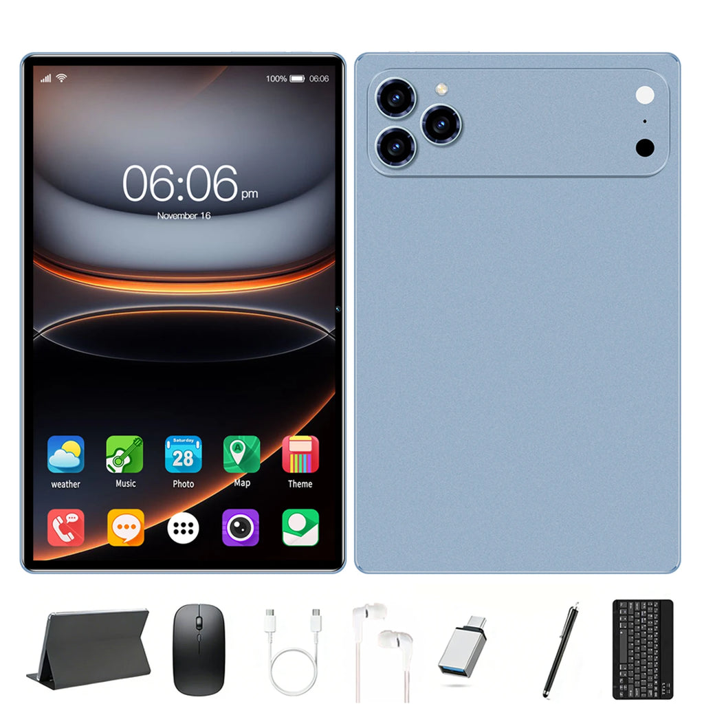 Android 15 tablet, 10.1-inch tablet, 8GB + 256GB, expandable, 2-in-1 tablet with keyboard, protective case, stylus, octa-core