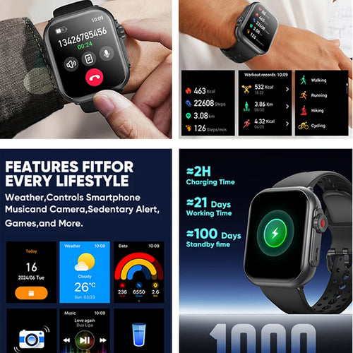 2026 New Women Watch Ultra 2 SE Smart Watches 1000mAh 1.85"AMOLED Full Touch Screen BT Call Smartwatch For IOS Android Gift