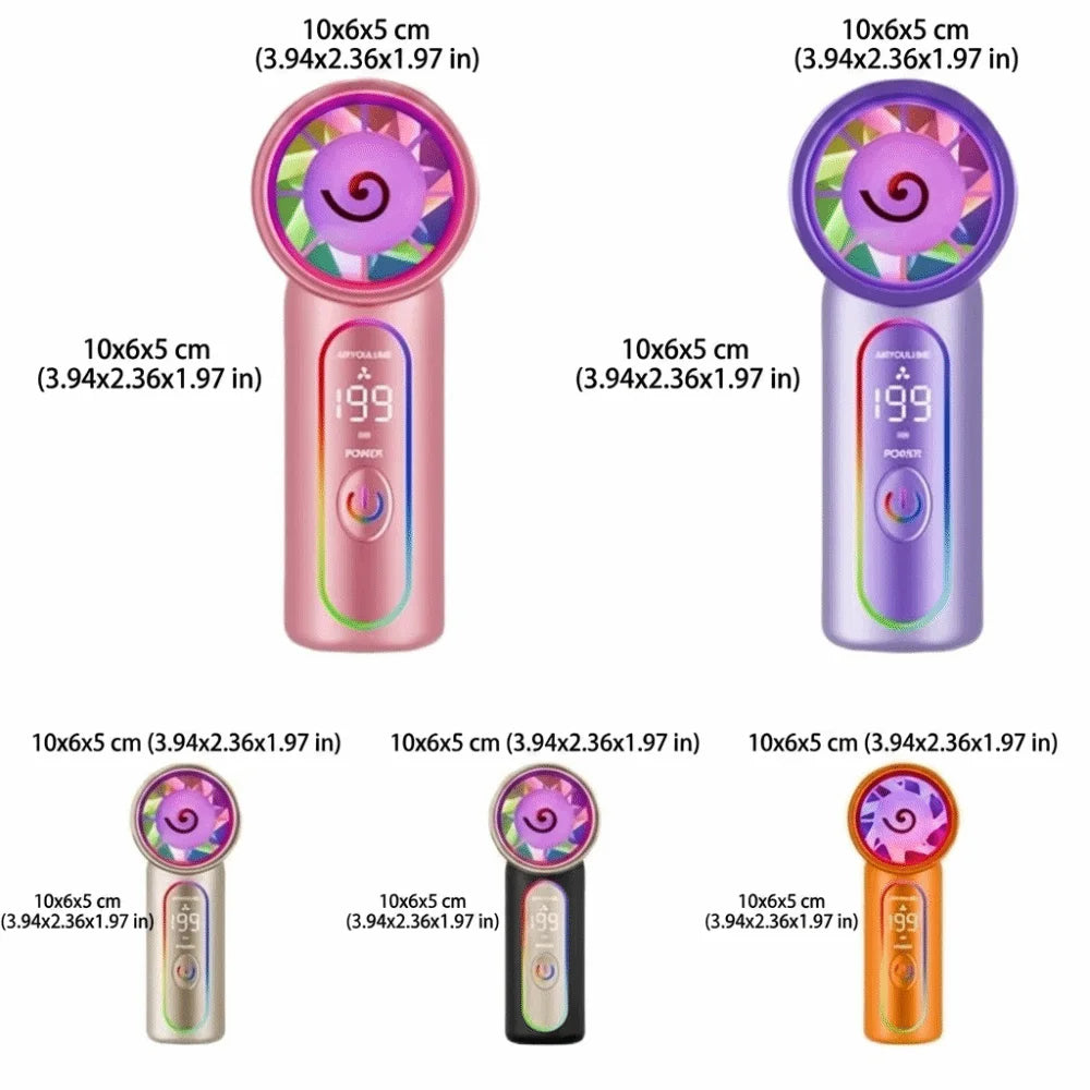 Lightweight Mini Handheld Fan Mini Size USB Rechargeable Portable Fan Powerful Turbo Airflow Compact Design USB Rechargeable Fan