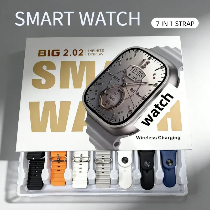 DT900 Ultra 9 Smart Watch 2.09" Big Display 7 Straps Bluetooth Call Fitness Tracker Smartwatch For IOS Android ﻿