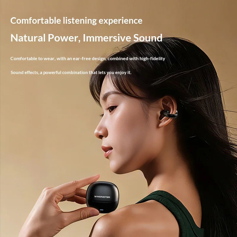 Monster D09 Wireless Bluetooth Earbuds - Earhook Design for Sports, Gaming, and Music - New Model