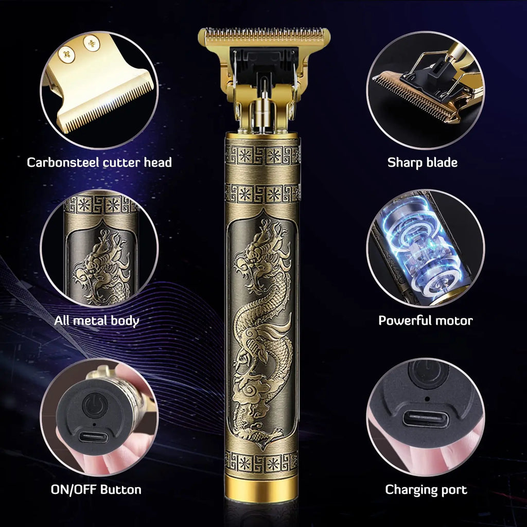 Professional Electric T9 Hair Clipper USB Cordless Beard Trimmer Haircut Grooming Kit Hair Cutting Machine for Stylists