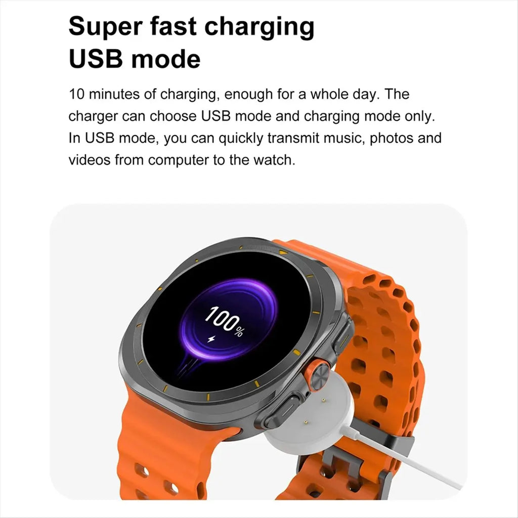 Limited Stock！DT Watch Ultra 47mm Smart Watch Bluetooth Call Compass 3D Menu Wireless Charging Series 7 Smartwatch Black