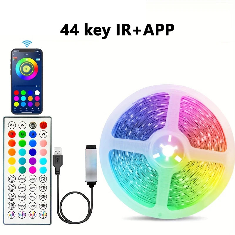 RGB Led Strip Lights 40m 30m 20m 10m 5m Music Sync Led Room Light with APP Control Flexible Ribbon for Room Bedroom Decoration