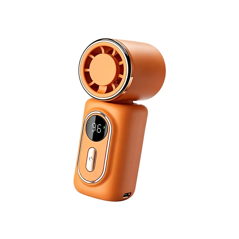 Mini Fan Handheld Small Fan 3000mAh 5 Speeds Cooling Turbo 180° Adjustable Clip LED Display Type-C Rechargeable Portable Fans