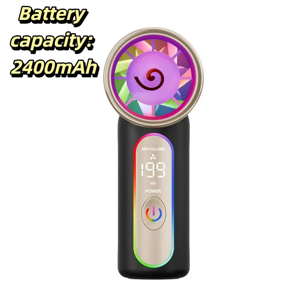 Lightweight Mini Handheld Fan Mini Size USB Rechargeable Portable Fan Powerful Turbo Airflow Compact Design USB Rechargeable Fan
