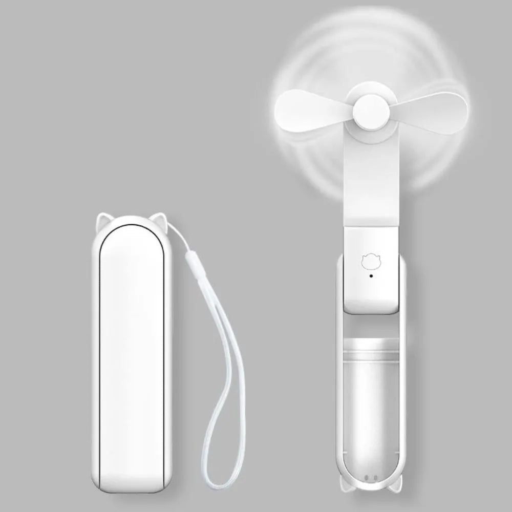 USB Rechargeable Portable Mini Handheld Fan 3 Speed Adjustable Small Pocket Fan Cute 2000mAh Strong Wind Electric Fan Travel