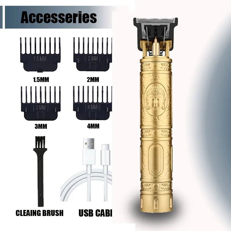 Professional Electric T9 Hair Clipper USB Cordless Beard Trimmer Haircut Grooming Kit Hair Cutting Machine for Stylists