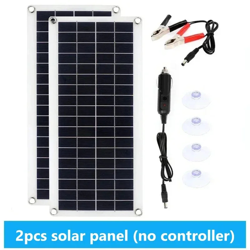 300W Flexible Solar Panel 12V Battery Charger Dual USB With 10A-60A Controller Solar Cells Power Bank for Phone Car Yacht RV