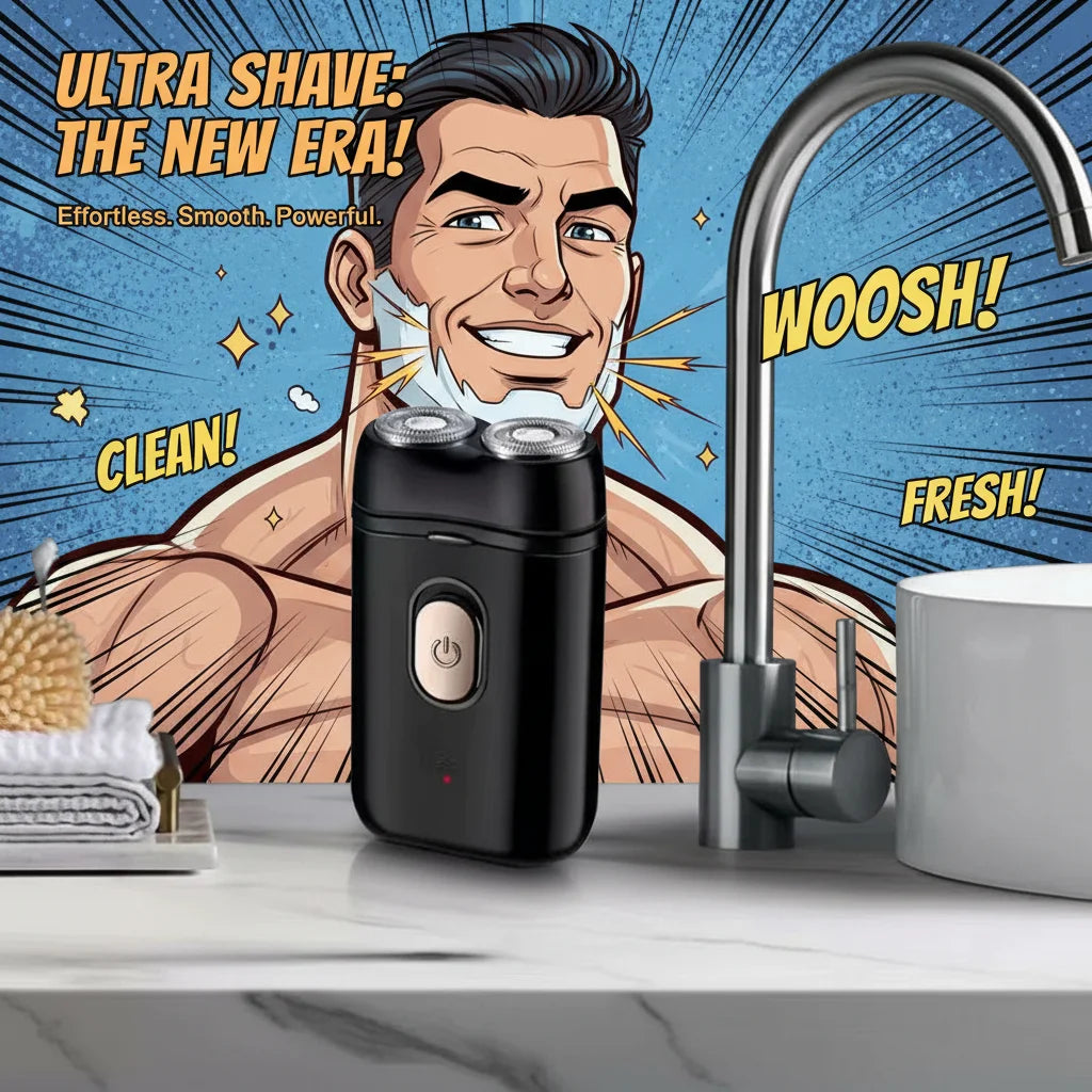 USB Rechargeable Electric Shaver for Men Portable Waterproof Mini Travel Rotary Razor