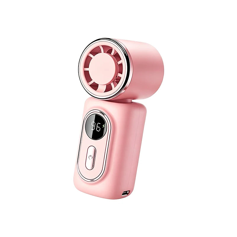 Mini Fan Handheld Small Fan 3000mAh 5 Speeds Cooling Turbo 180° Adjustable Clip LED Display Type-C Rechargeable Portable Fans