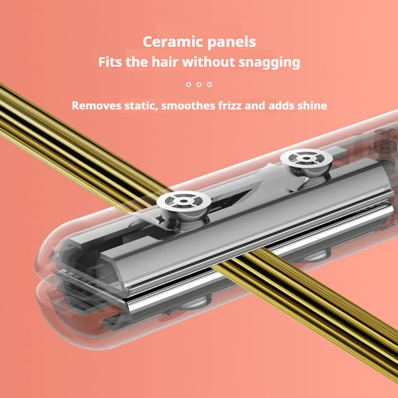 Mini Hair Straightener 2 in 1 Straighten and Curl 25W Low Power Safe Ceramic Coating Anti Scald Portable Travel Flat Iron