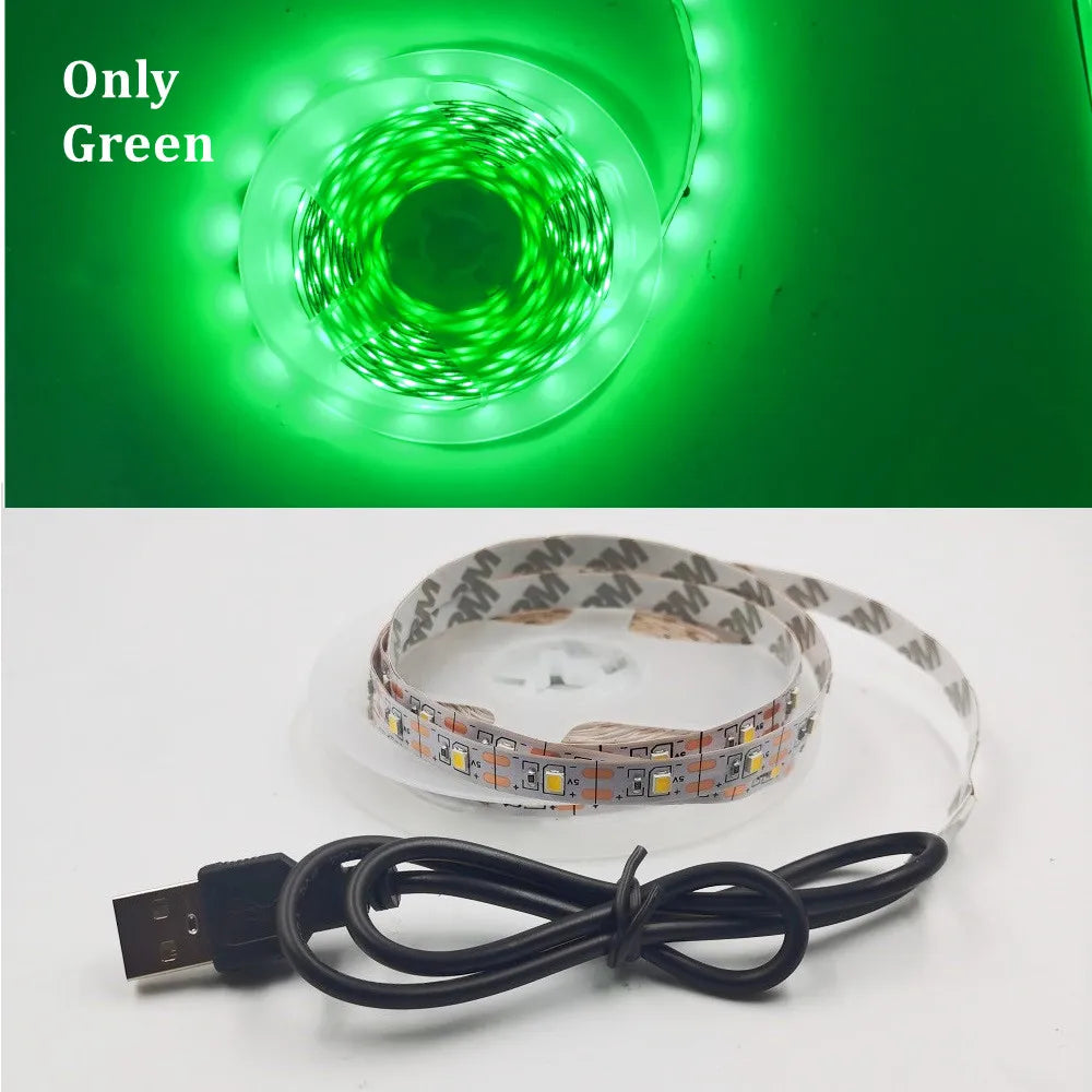 LED Strip Light RGB 2835 Flexible Lamp Tape Diode USB Cable 3 Key Control DC5V 1M 2M 3M 4M 5M Desk Screen TV Background Lighting