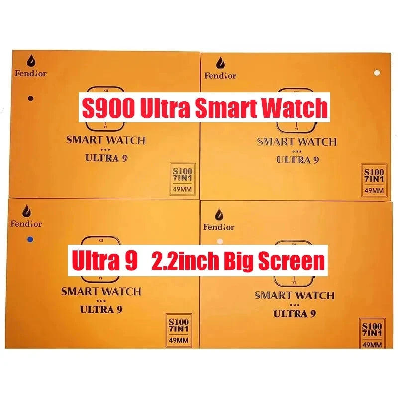 7 Watch Straps New S900 Ultra Smartwatch 2.2HD Amoled Circular Screen ECG Monitoring Reloj Inteligente with Protective Case