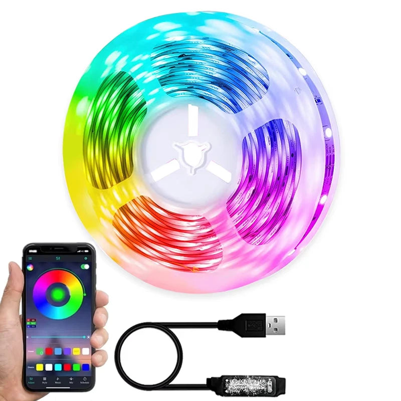 RGB LED Strip Lights 1-10M 5050/2835 Led Strip TV Back Bedroom Party Desktop Lighting for APP Control Remote Flexible Diode Lamp