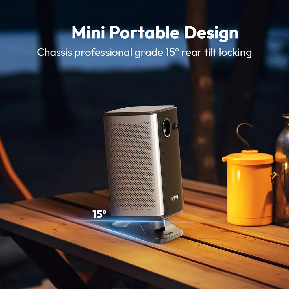 BYINTEK P70X Portable Mini Projector with Built-in Battery 4K Support 3D Wifi for Outdoor Movie Night Home Theater Projectors