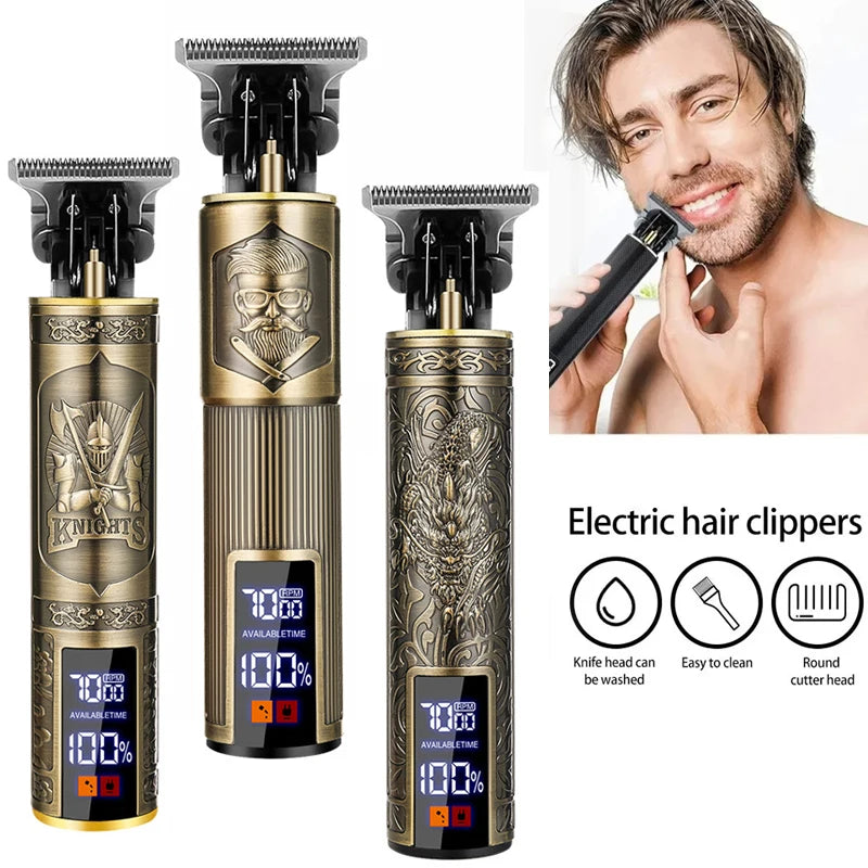 Electric Vintage Shaver Barber Cordless Hair Cutting Machine USB Charging Hair Trimmer Portable Hair Clipper Suitable For Men