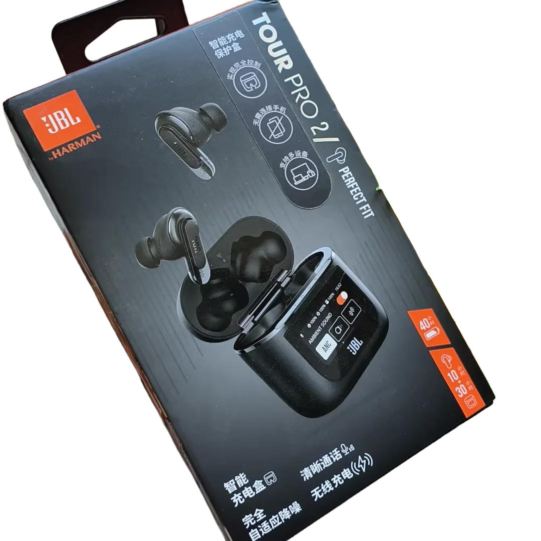 JBL Tour Pro2 True Wireless Bluetooth Earbuds Noise-Cancelling Headphones LED Smart Display