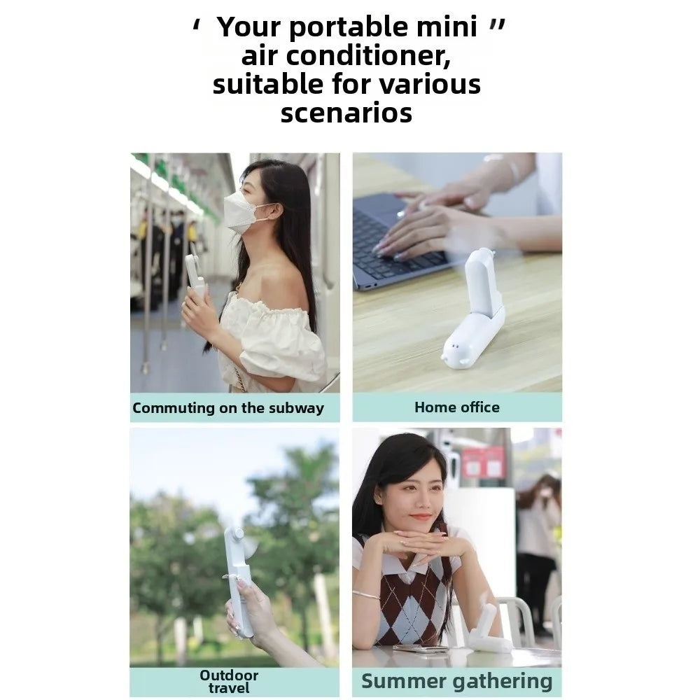 USB Rechargeable Portable Mini Handheld Fan 3 Speed Adjustable Small Pocket Fan Cute 2000mAh Strong Wind Electric Fan Travel