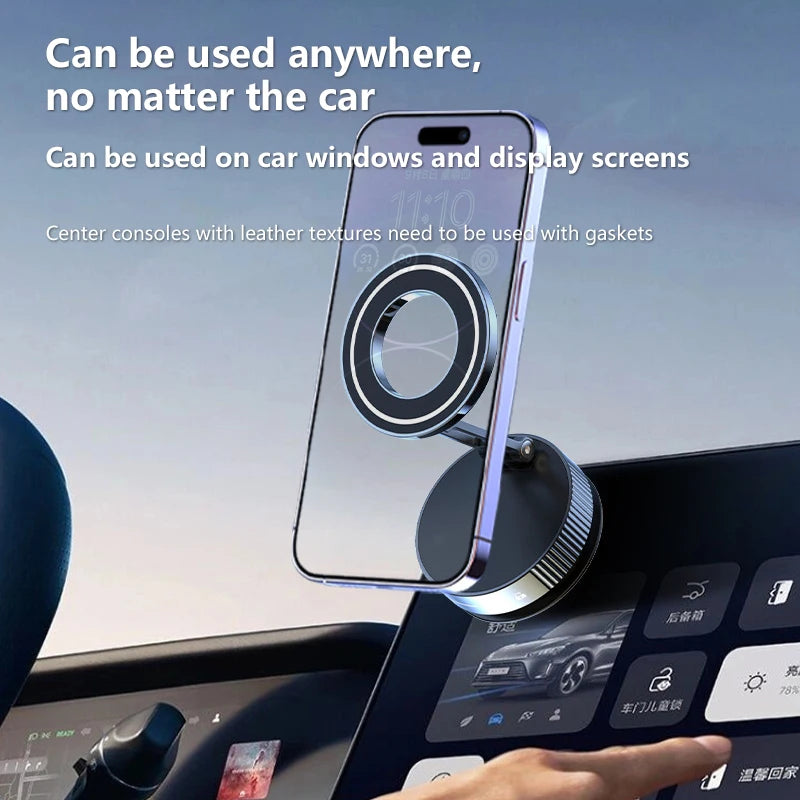 Super Strong Magnetic Phone Holder Foldable Design 360° Adjustable Vacuum Car Mount For Car Desk Bathroom Phone Holder