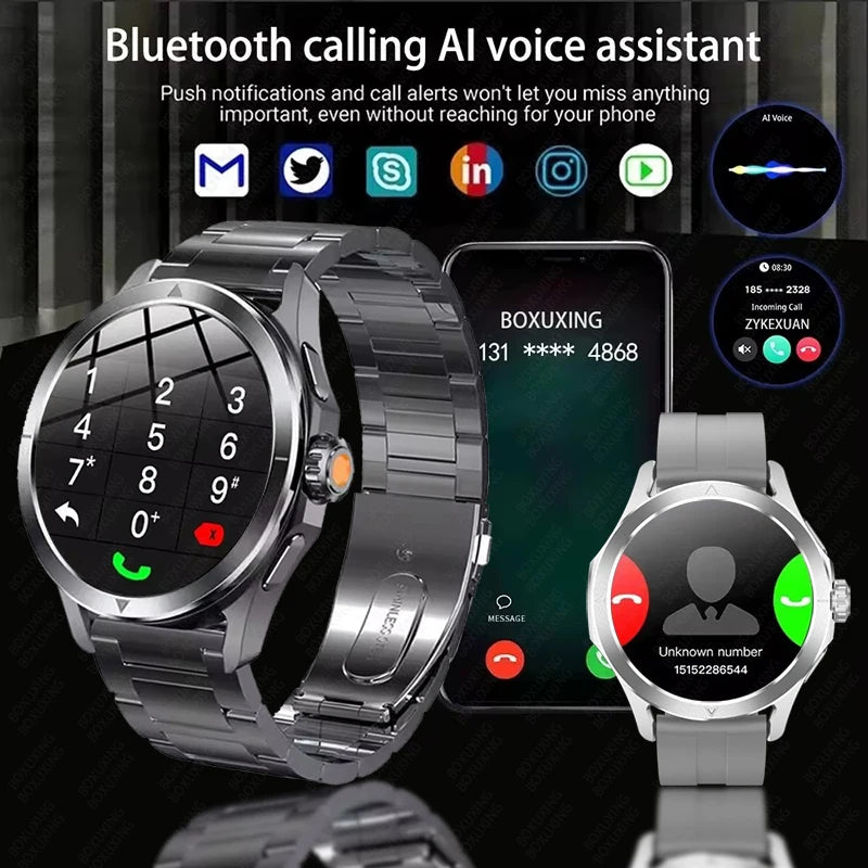 2025 New S4 Ultra Outdoor Sports Smart Watch Men AMOLED Screen NFC GPS Compass Heart rate Waterproof Bluetooth Call SmartWatch