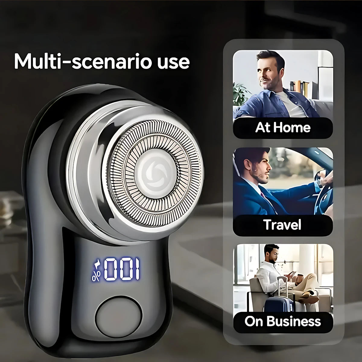 Man Electric Beard Shaver,Stainless Steel Spiral Razor,USB Rechargeable, Net Shaving Function, 1 Level, 1 Razor,Battery Life.