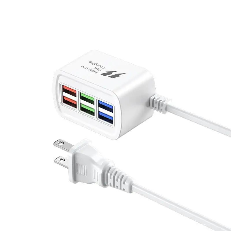 Universal 6 Port USB Charger Power Strip Mobile Phone Charger Wall Adapter Multifunction Electric Socket with 1m Extension Cable