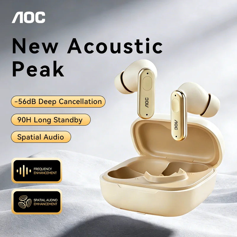 Wireless Bluetooth 6.0 Earbuds with ANC Noise Cancellation, Voice Assistant, Type-C Charging, 13mm Drivers, Music & Game Mode,