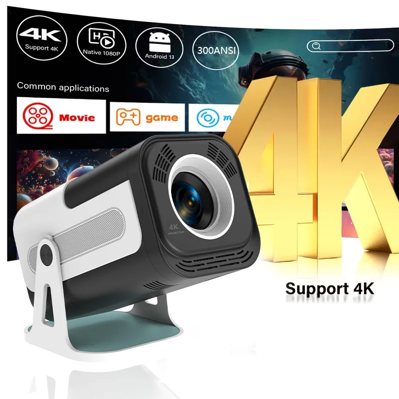 HY320mini Portable Smart Projector 720P 4K Android 13 WiFi6 BT5.0 LCD Outdoor Home Theater USB Projector