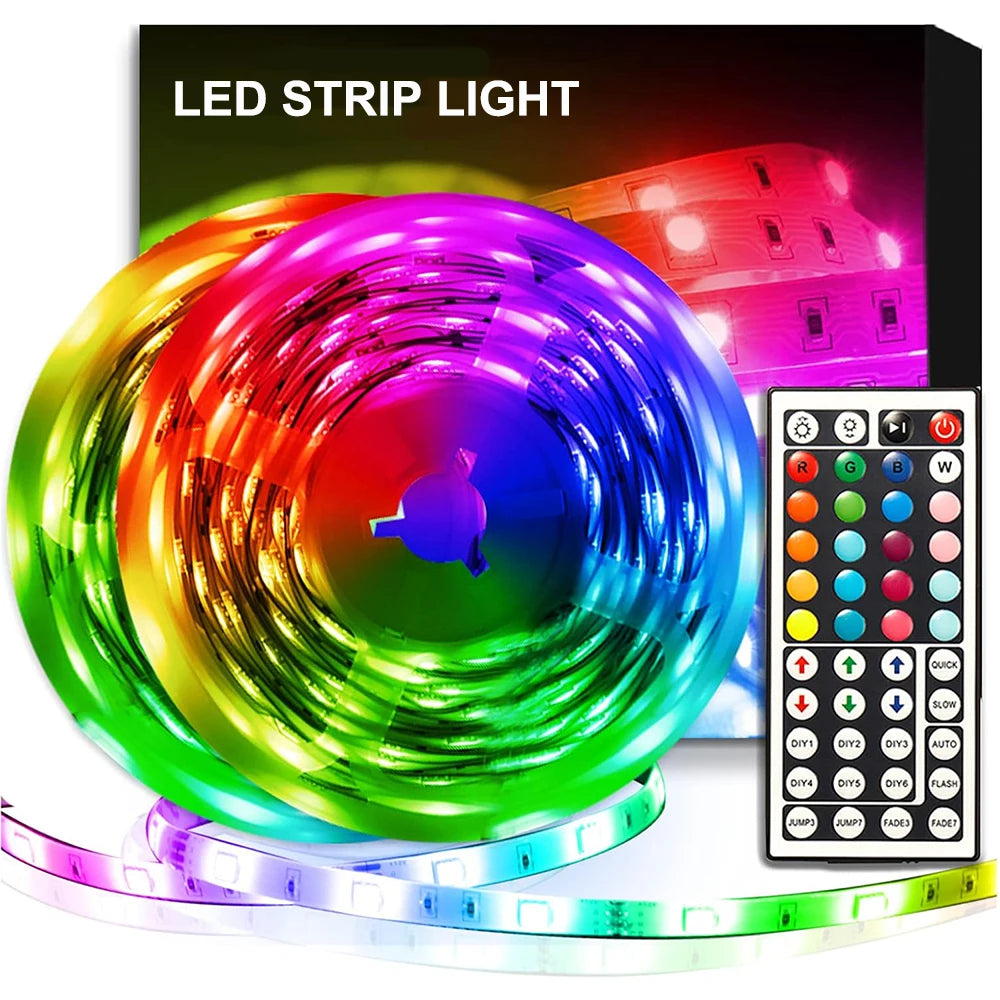 RGB LED Strip Lights 1-20M Led Strip Lighting with Remote Control USB Flexible Ribbon Luces Led for Room Decoration TV Backlight