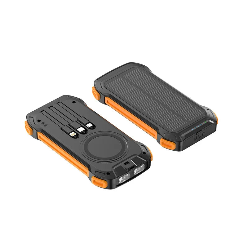 Solar Power Bank Wireless 200000mAh Large Capacity Fast Charging External Battery Outdoor Survival Emergency Equipment