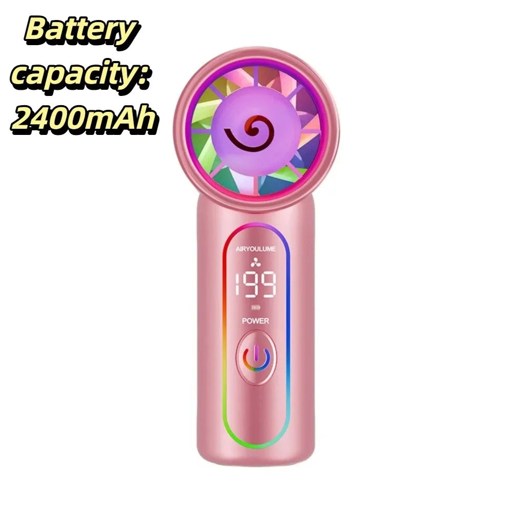Lightweight Mini Handheld Fan Mini Size USB Rechargeable Portable Fan Powerful Turbo Airflow Compact Design USB Rechargeable Fan