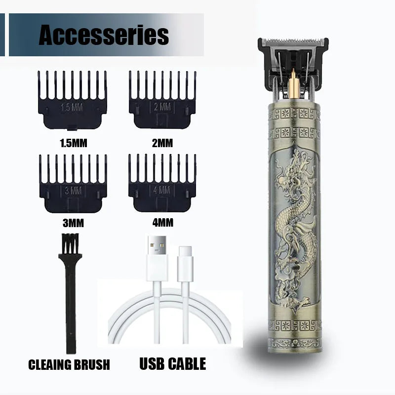 Professional Electric T9 Hair Clipper USB Cordless Beard Trimmer Haircut Grooming Kit Hair Cutting Machine for Stylists