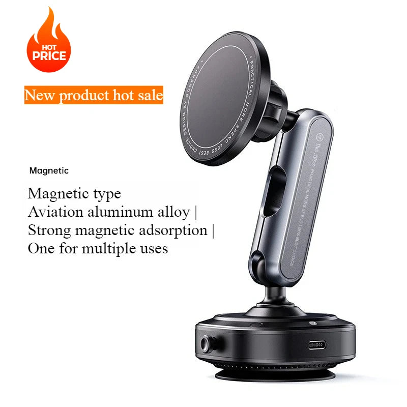Magnetic Car Phone Holder for Front Windshield,Roof Window Scene with 360° Foldable and Rotatable Electric Vacuum Suction Cup