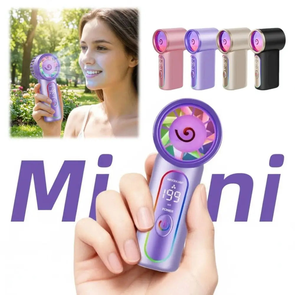 Lightweight Mini Handheld Fan Mini Size USB Rechargeable Portable Fan Powerful Turbo Airflow Compact Design USB Rechargeable Fan
