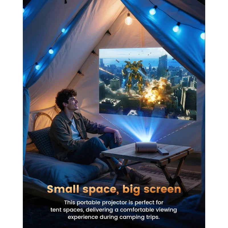 Newest Home Projector Q8 Mini Android 13 WIFI 6 With Speakers Portable Cinema Outdoor Projector Supports Power Bank Charging