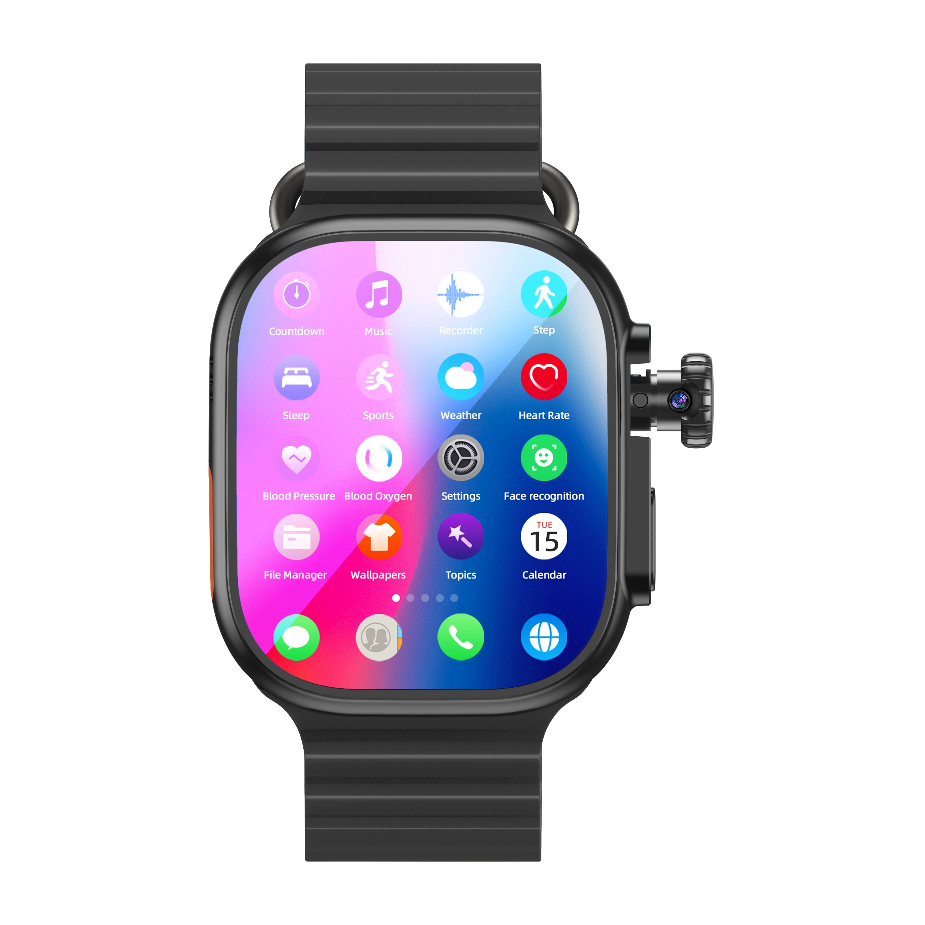 Ultra4 Smartwatch Men WIFI Touch ID NFC Infrared Smartwatch With Rotary Camera Infrared Control TouchID Sim Card Slot Video Call