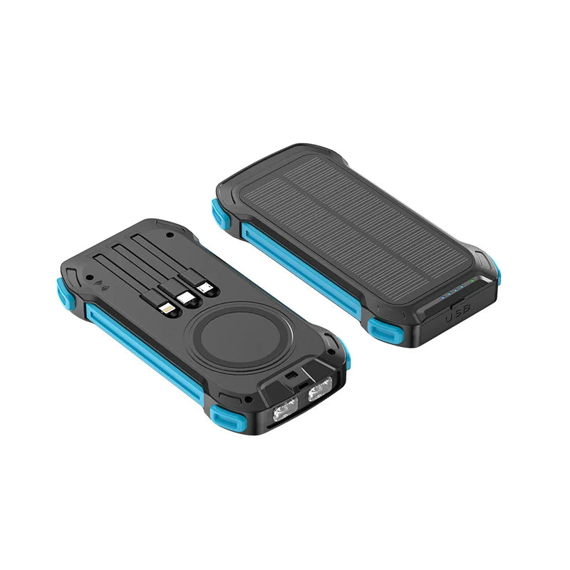 Solar Power Bank Wireless 200000mAh Large Capacity Fast Charging External Battery Outdoor Survival Emergency Equipment