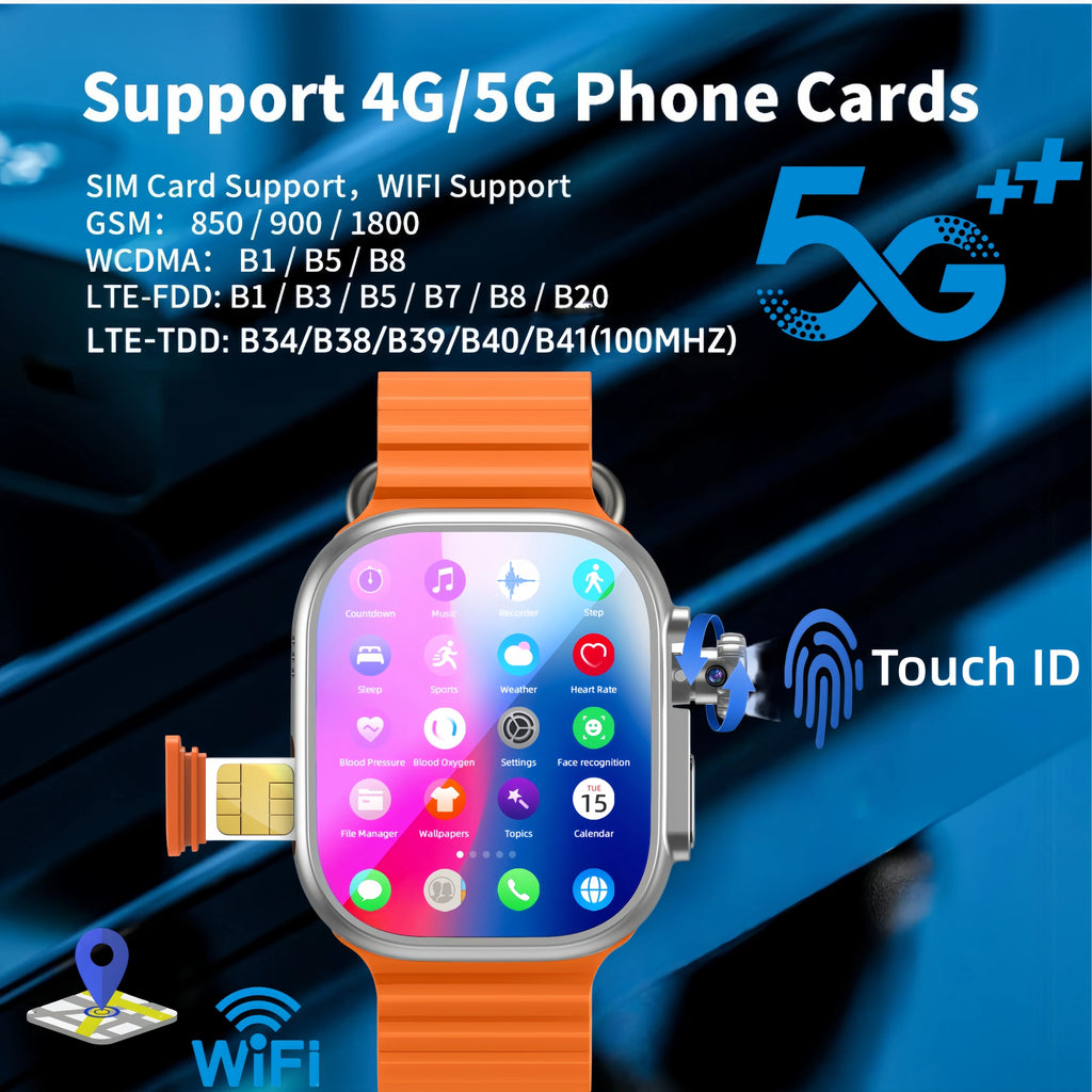 Ultra 4 Smartwatch 5G Full Netcom Touch ID 2.29inch Amoled Smart Watch With Rotary Camera GPS Position WIFI Infrared Sim Card