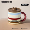 COOKER KING Stainless Steel Thermos Mug Creative Cute Coffee Cup with Lid Heat Insulation Anti-fall Thermos Mug Home Water Cup