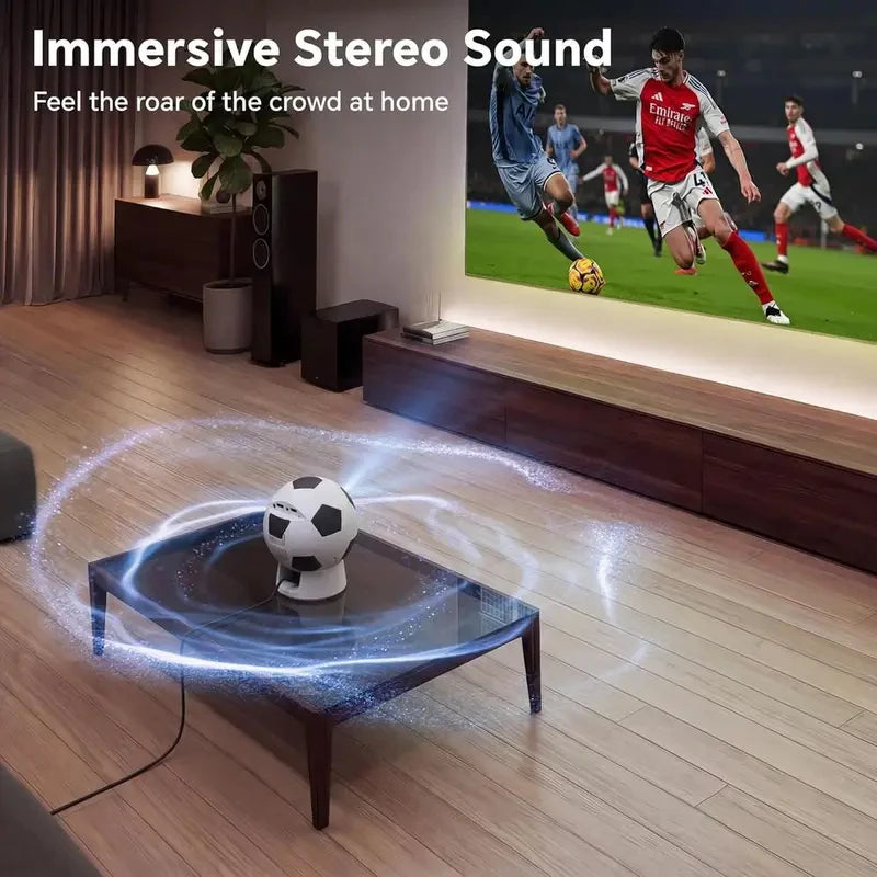 Portable 1080P Mini Projector with Android 13, Bluetooth, Auto Keystone, Ideal for Home and Outdoor Use, Compatible with HDMI an