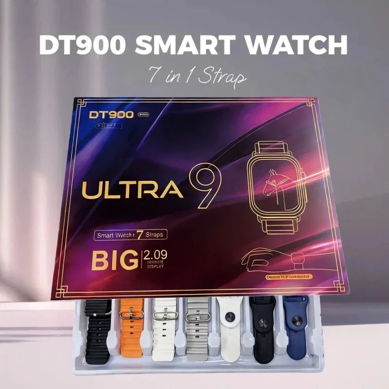 DT900 Ultra 9 Smart Watch 2.09" Big Display 7 Straps Bluetooth Call Fitness Tracker Smartwatch For IOS Android ﻿