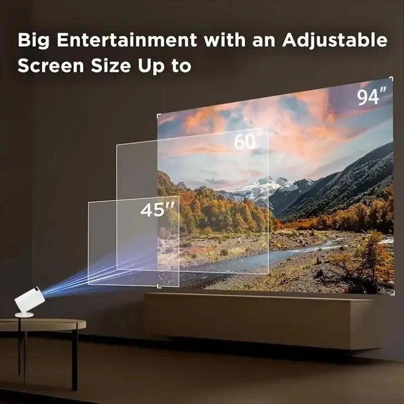 Mini M5 projector, supports 480P 50ANSI, Wireless Screen Mirroring,USB Plug,adjustable 180° projection angle,Glow Party Supplies