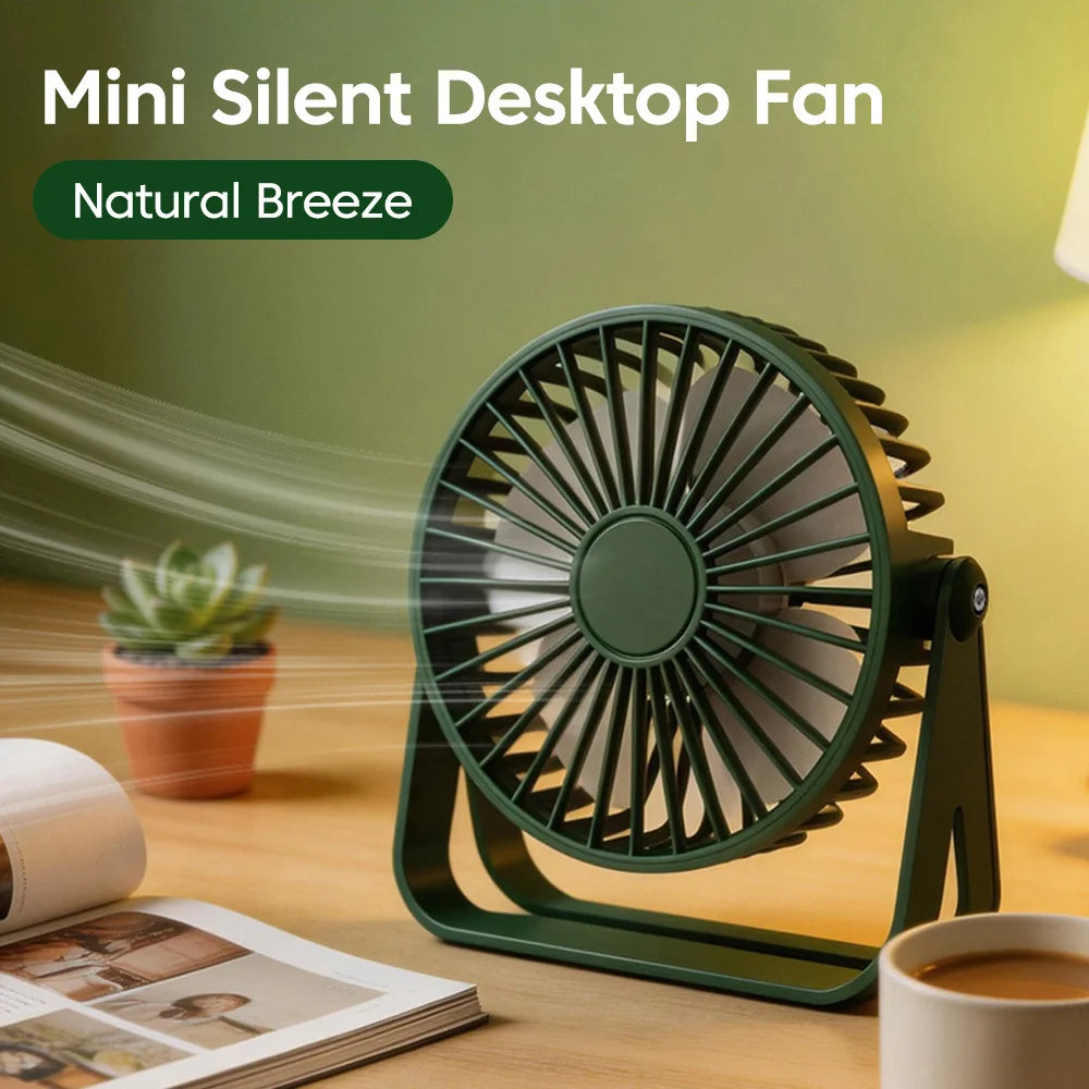 Mini Desktop Fan Nature Breeze USB Rechargeable Cable Small Fan For Student Dormitory Computer Summer Gadget Home Desk Office